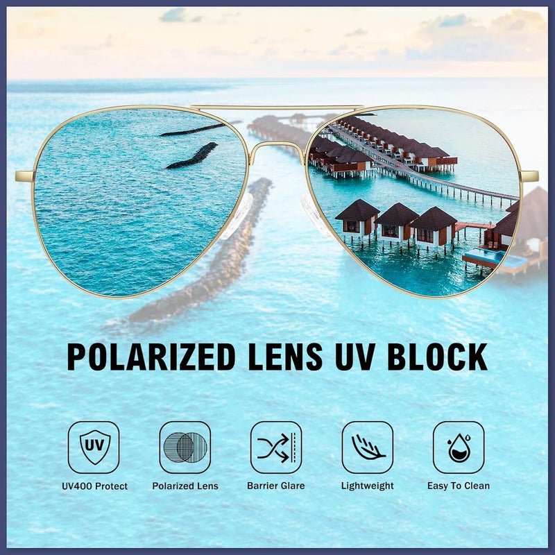 WOWSUN Classic Polarized Aviator Sunglasses for Women Men - Image 4